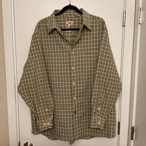 Men's Oversized Plaid Shirt - Brown